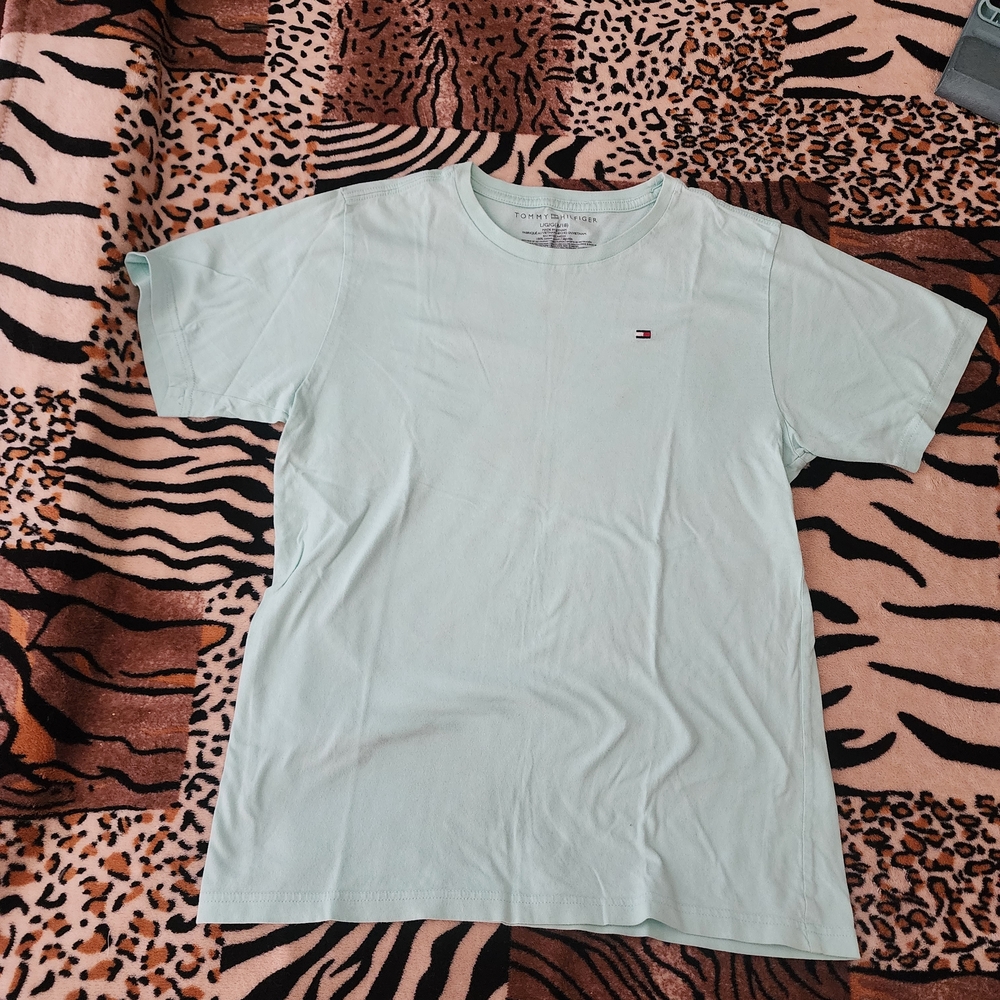 🎉Boy's - Tommy Hilfiger - Mint Green Short Sleeve Tee, Size: Large(16/18)